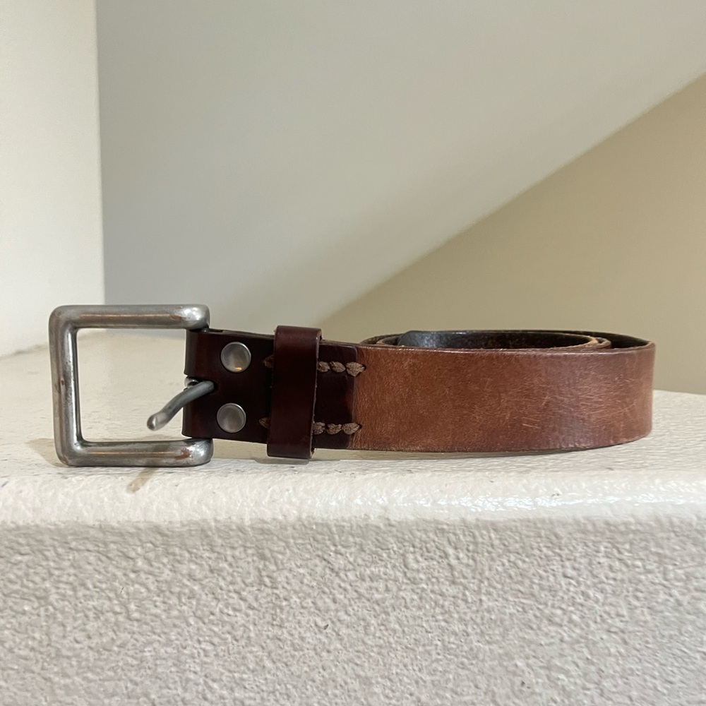 abercrombie and fitch brown leather belt Spell Out Size 30 Western Casual